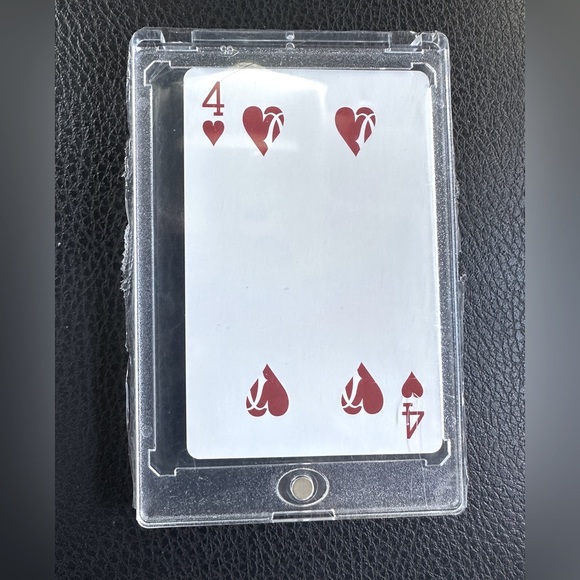 4 of Hearts Cartier Playing Card in Clear Case - Picture 1 of 2